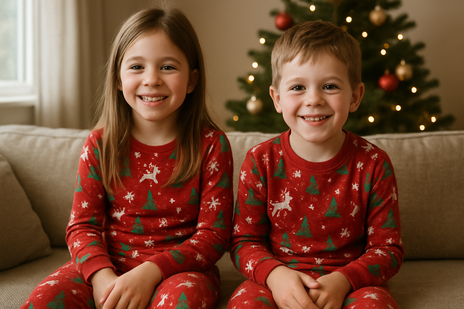 julepyjamas børn - Illustration